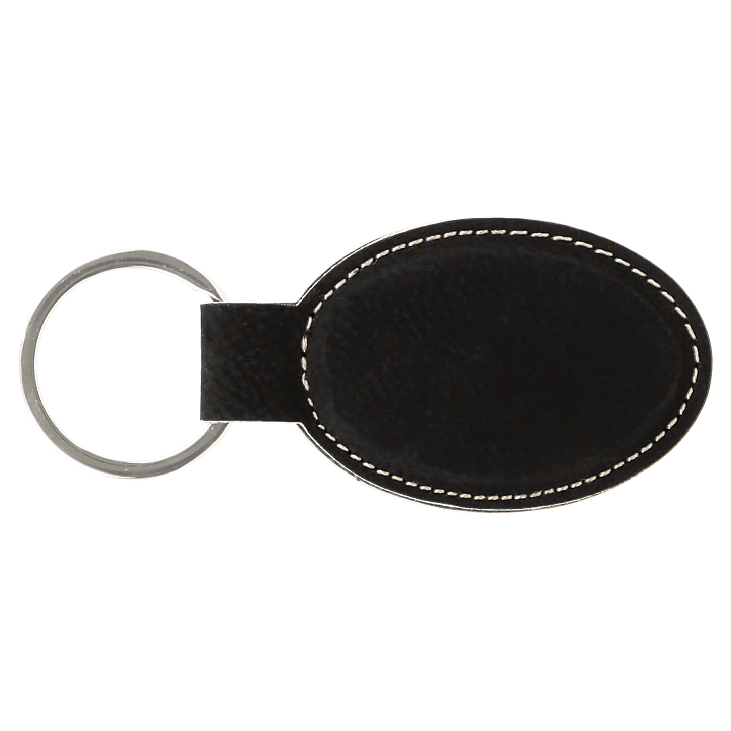 3" x 1 3/4" Laserable Leatherette Oval Keychain