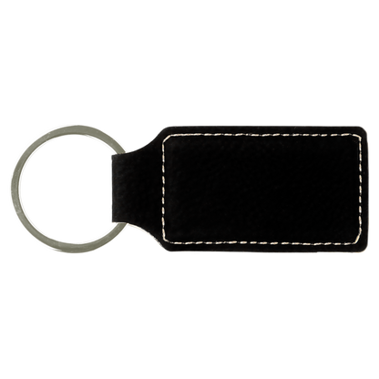 2 3/4" x 1 1/4" Laserable Leatherette Oval Keychain