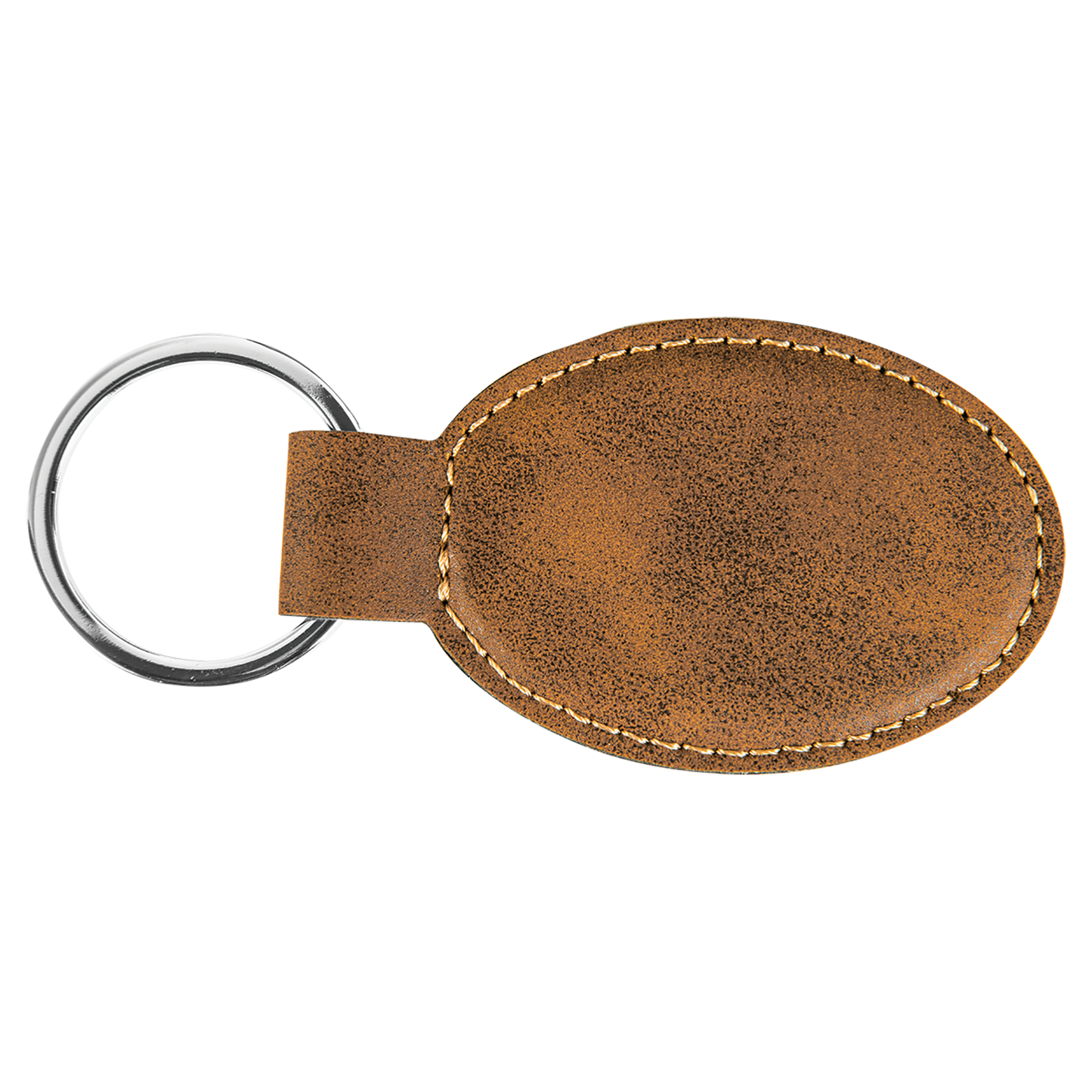 3" x 1 3/4" Laserable Leatherette Oval Keychain