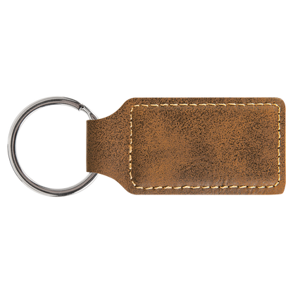 2 3/4" x 1 1/4" Laserable Leatherette Oval Keychain