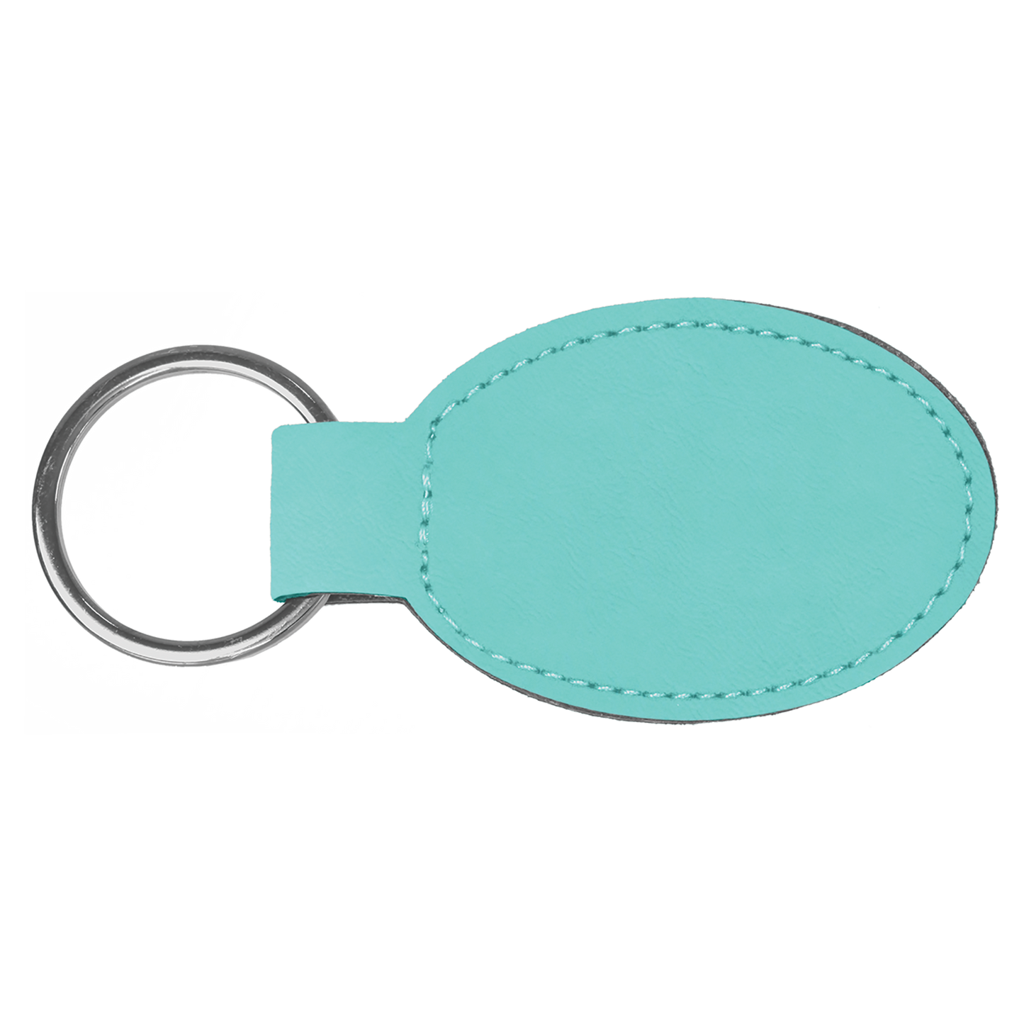 3" x 1 3/4" Laserable Leatherette Oval Keychain