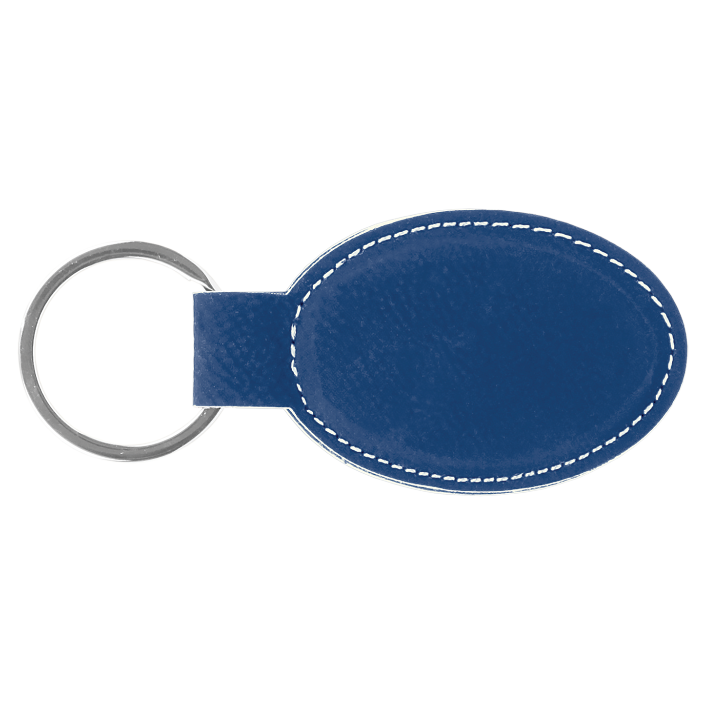 3" x 1 3/4" Laserable Leatherette Oval Keychain