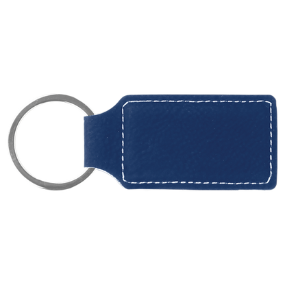 2 3/4" x 1 1/4" Laserable Leatherette Oval Keychain