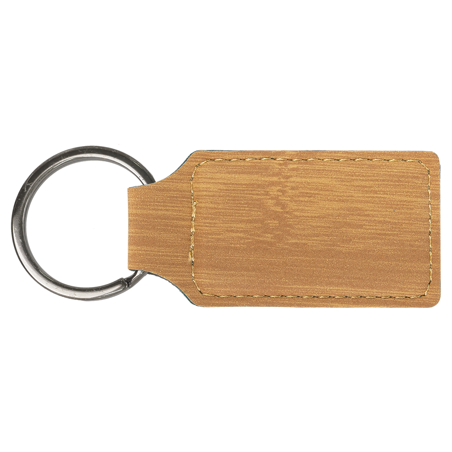 2 3/4" x 1 1/4" Laserable Leatherette Oval Keychain