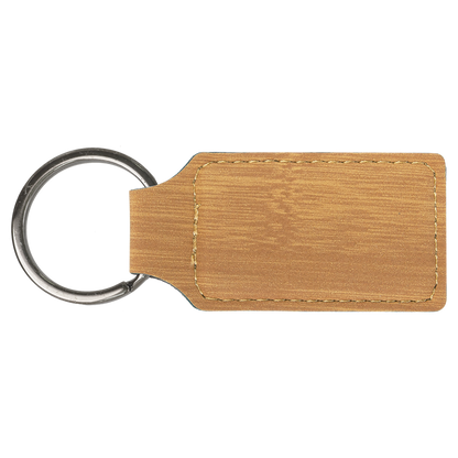 2 3/4" x 1 1/4" Laserable Leatherette Oval Keychain