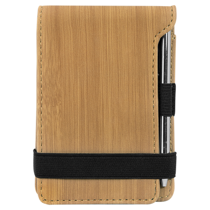3 1/4" x 4 3/4" Leather Mini Notepad with Pen