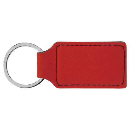 2 3/4" x 1 1/4" Laserable Leatherette Oval Keychain