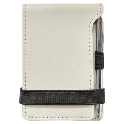 3 1/4" x 4 3/4" Leather Mini Notepad with Pen