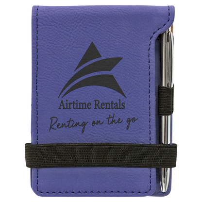 3 1/4" x 4 3/4" Leather Mini Notepad with Pen