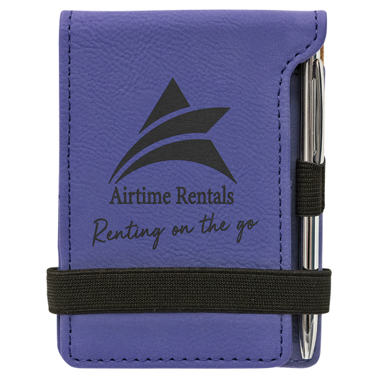 3 1/4" x 4 3/4" Leather Mini Notepad with Pen