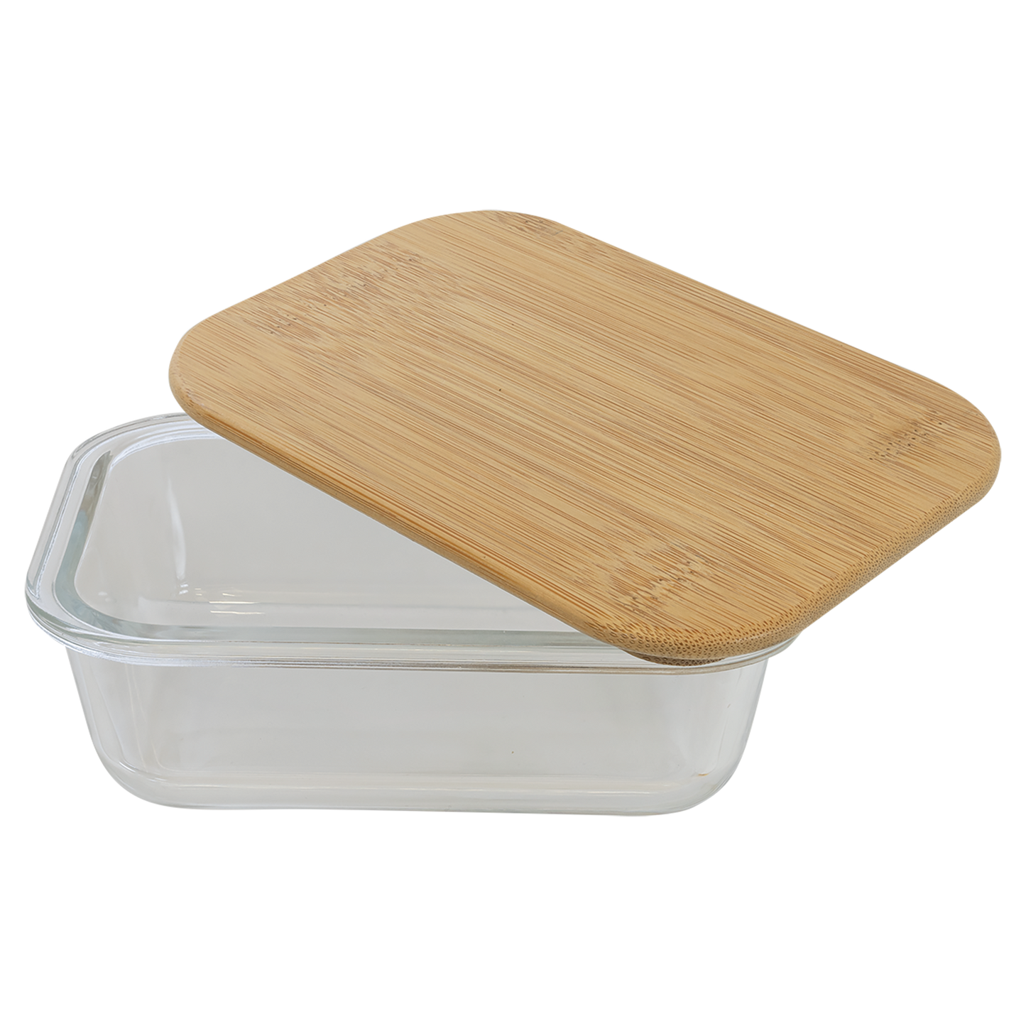 Rectangle Glass Container with Bamboo Lid