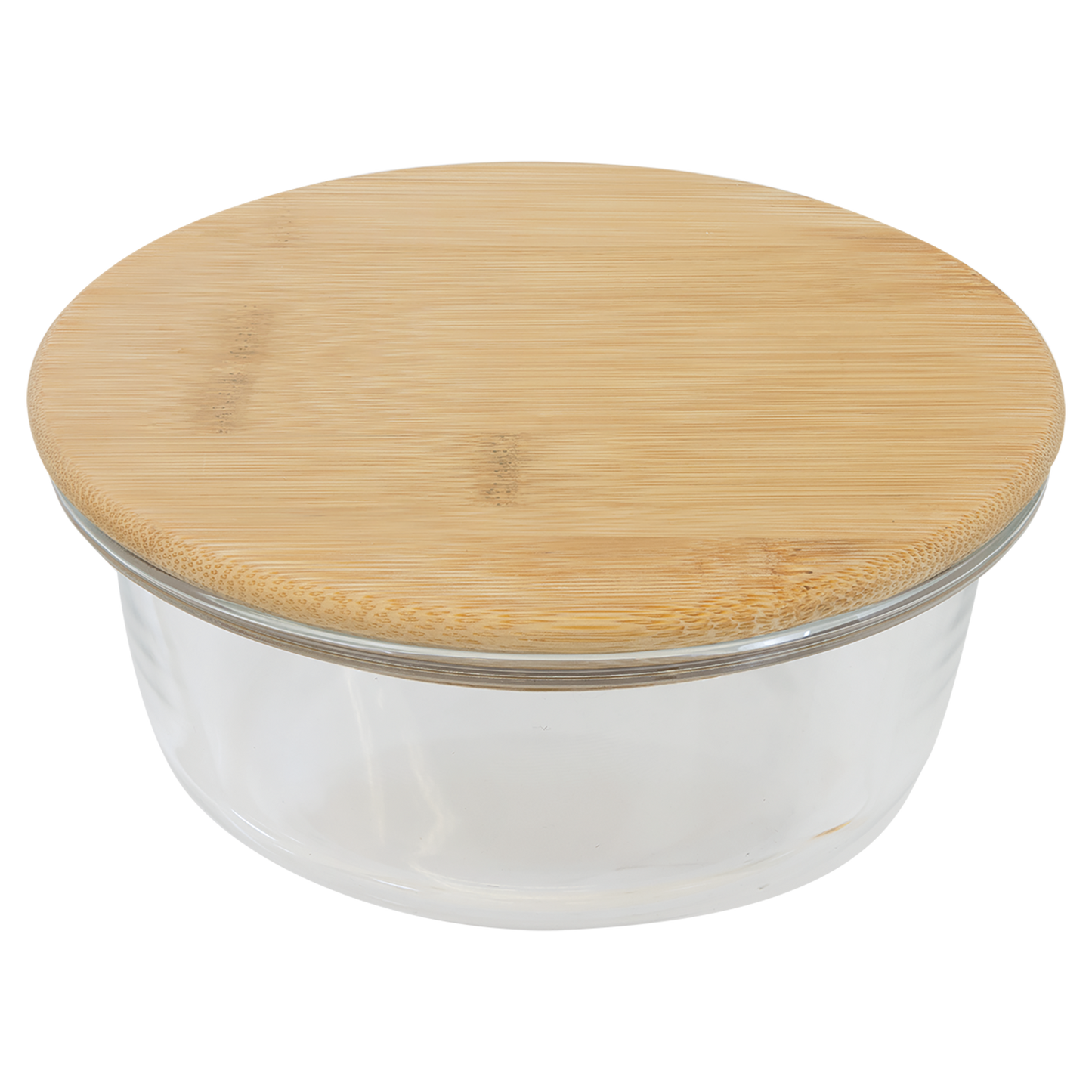 Round Glass Container with Bamboo Lid