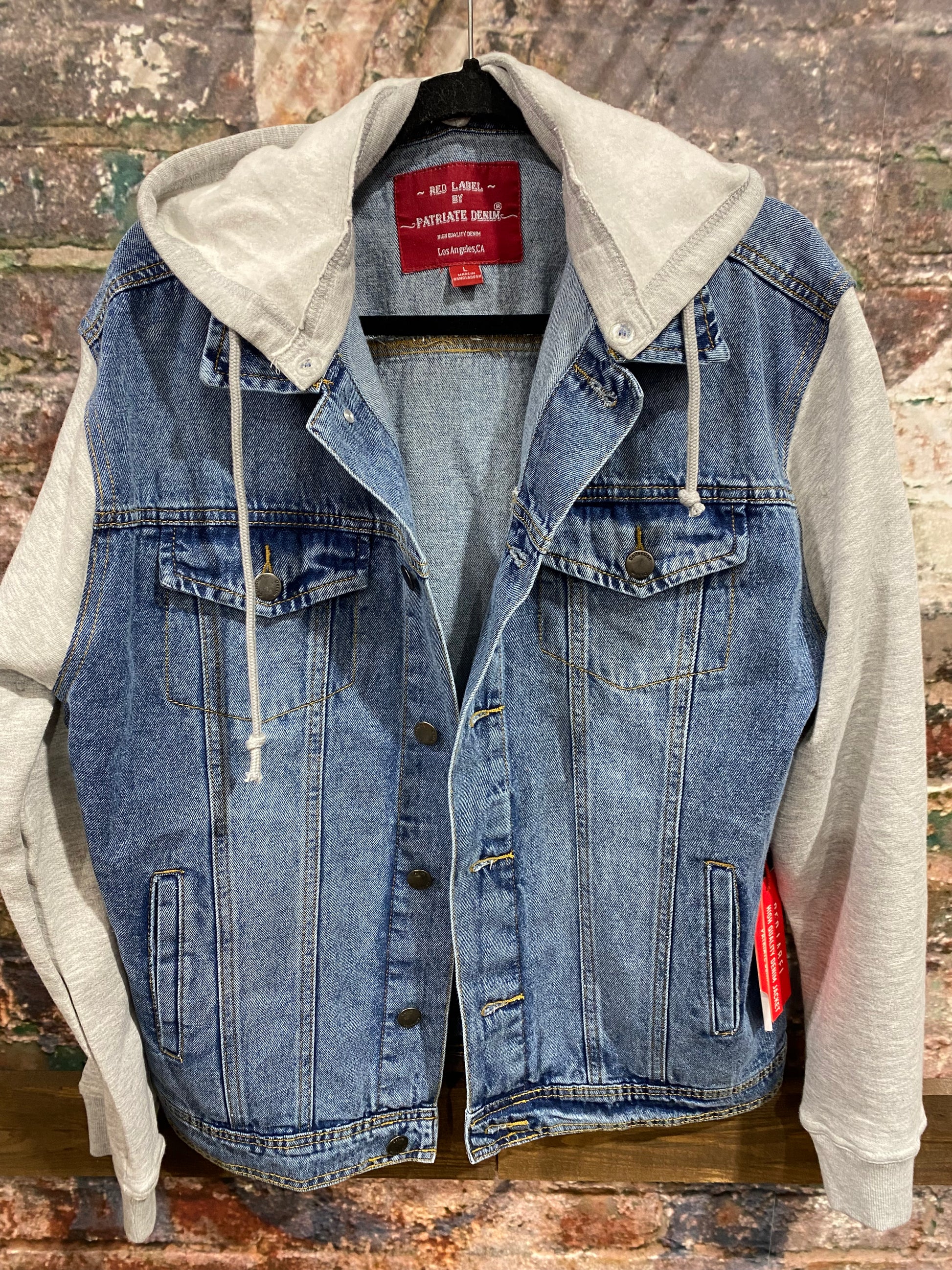 KC Football Hoodie Jean Jacket Large