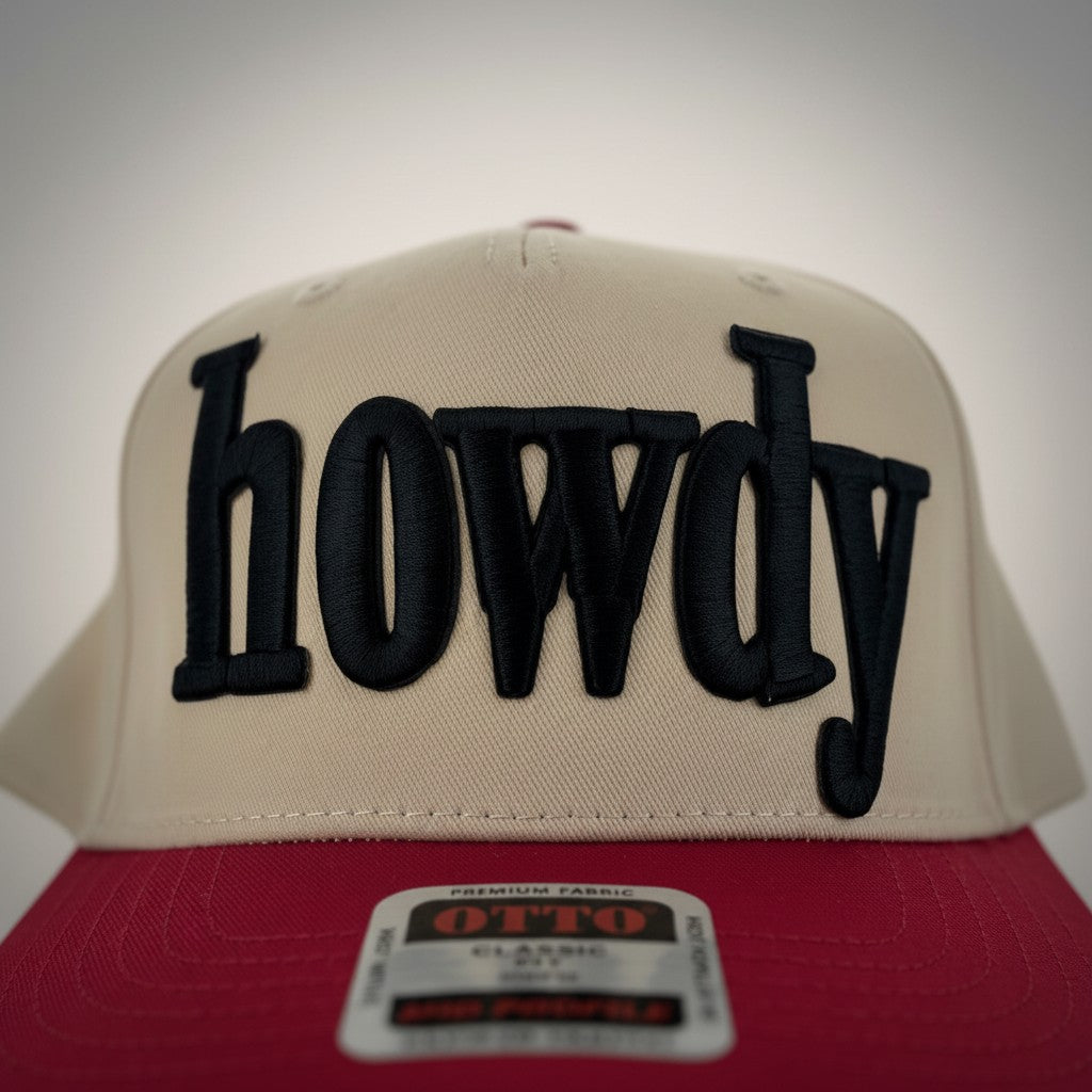 "Howdy" Puff Two Tone Hat