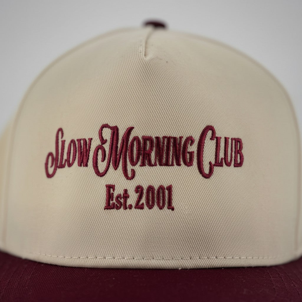 "Slow Morning Club" Two Tone Hat