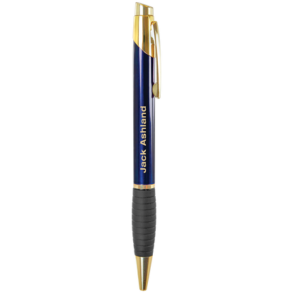 Gloss Brass Ballpoint Pen with Gripper