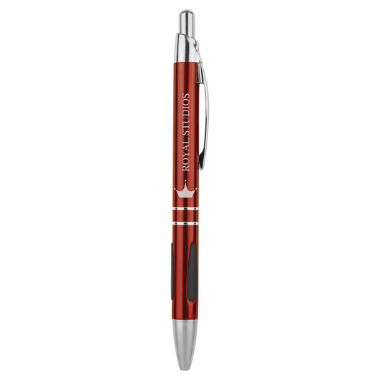 Silver Trim Laserable Pen with Gripper