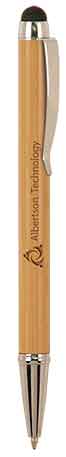 Silver Trim Laserable Pen with Stylus