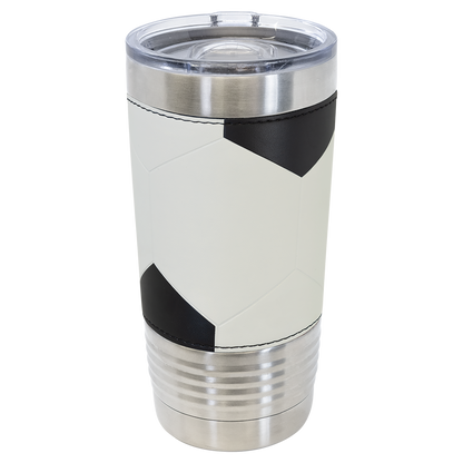 Polar Camel 20 oz. Soccer Leather Tumbler with Slider Lid