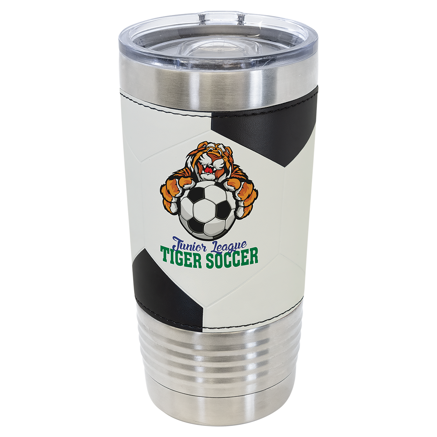 Polar Camel 20 oz. Soccer Leather Tumbler with Slider Lid