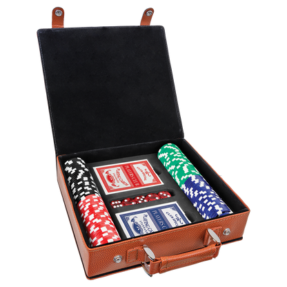 Basketball Leather 100 Chip Poker Set