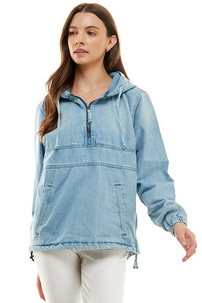 Women's Denim Jacket with Hoodies
