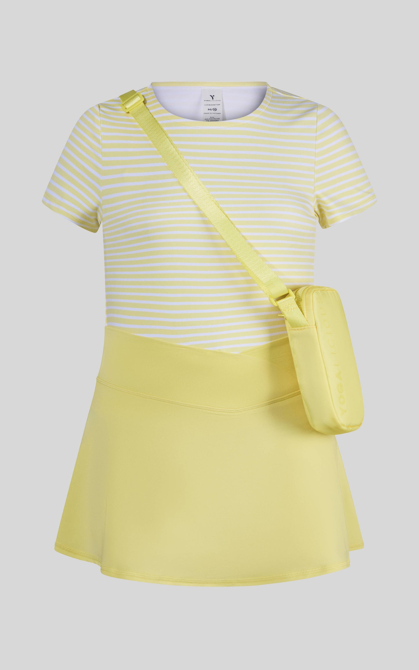 Little Girls Short Sleeve Tee, Crossover Skort, Fanny bag