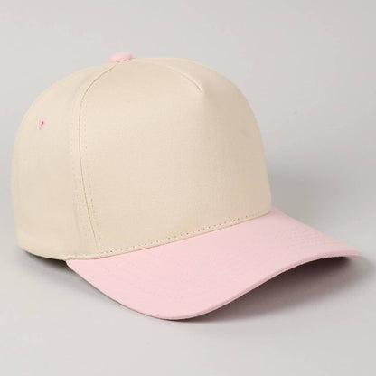 Kids Plain Two Tone Canvas Cotton Baseball Cap