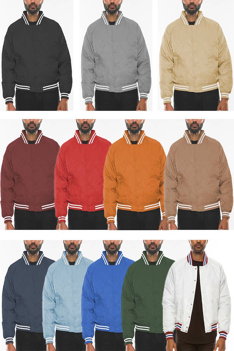 Mens Polyester Varsity Windbreaker Jacket