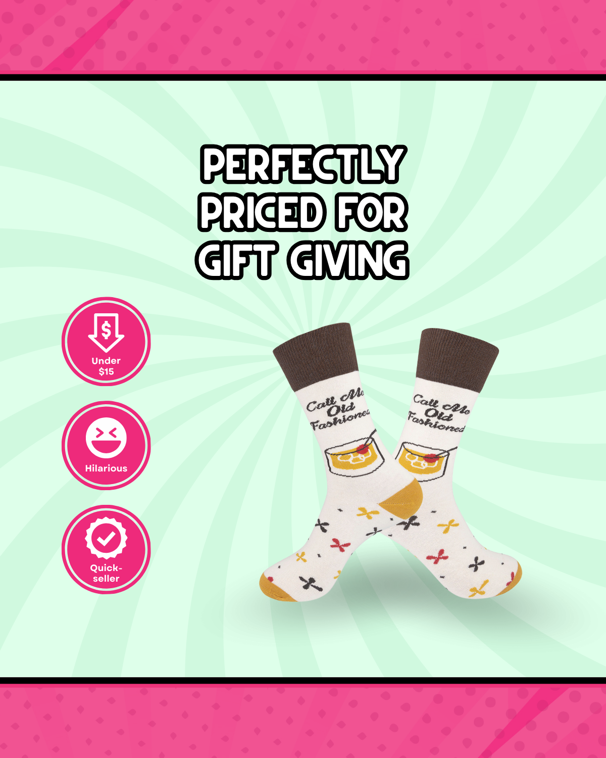 Call Me Old Fashioned Socks  | Funny | Unisex | Funatic