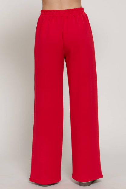 Soft Modal Scuba Side Contrasting Panels Straight Pants