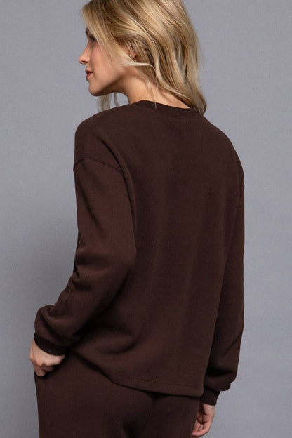 Long Sleeve Round Neck Soft Knit Top
