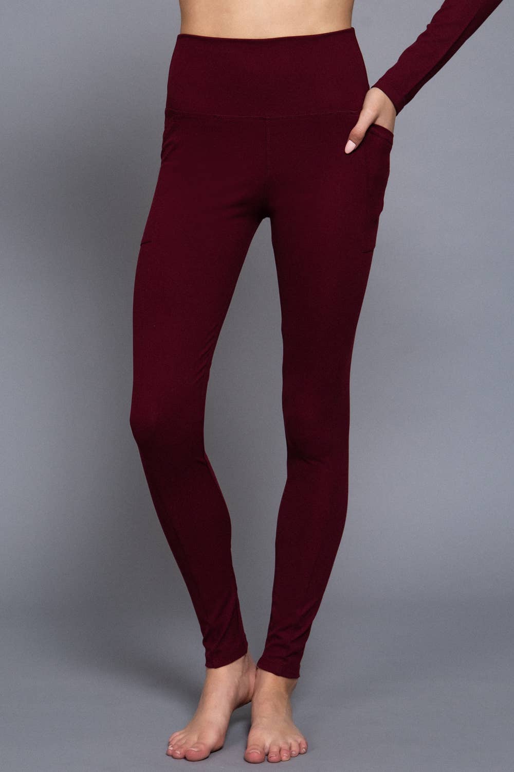 Waist Band Workout Leggings with Pocket