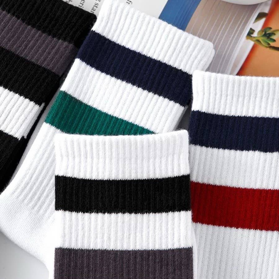 WOMAN STRIPE HALF CREW THROWBACK COTTON SOCKS | 40S02075