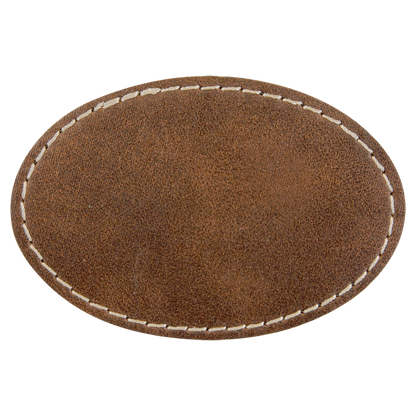 3"x2" Oval Leather Printed Patch