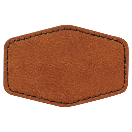 Printed 3"x2" Hexagon Leather Patch