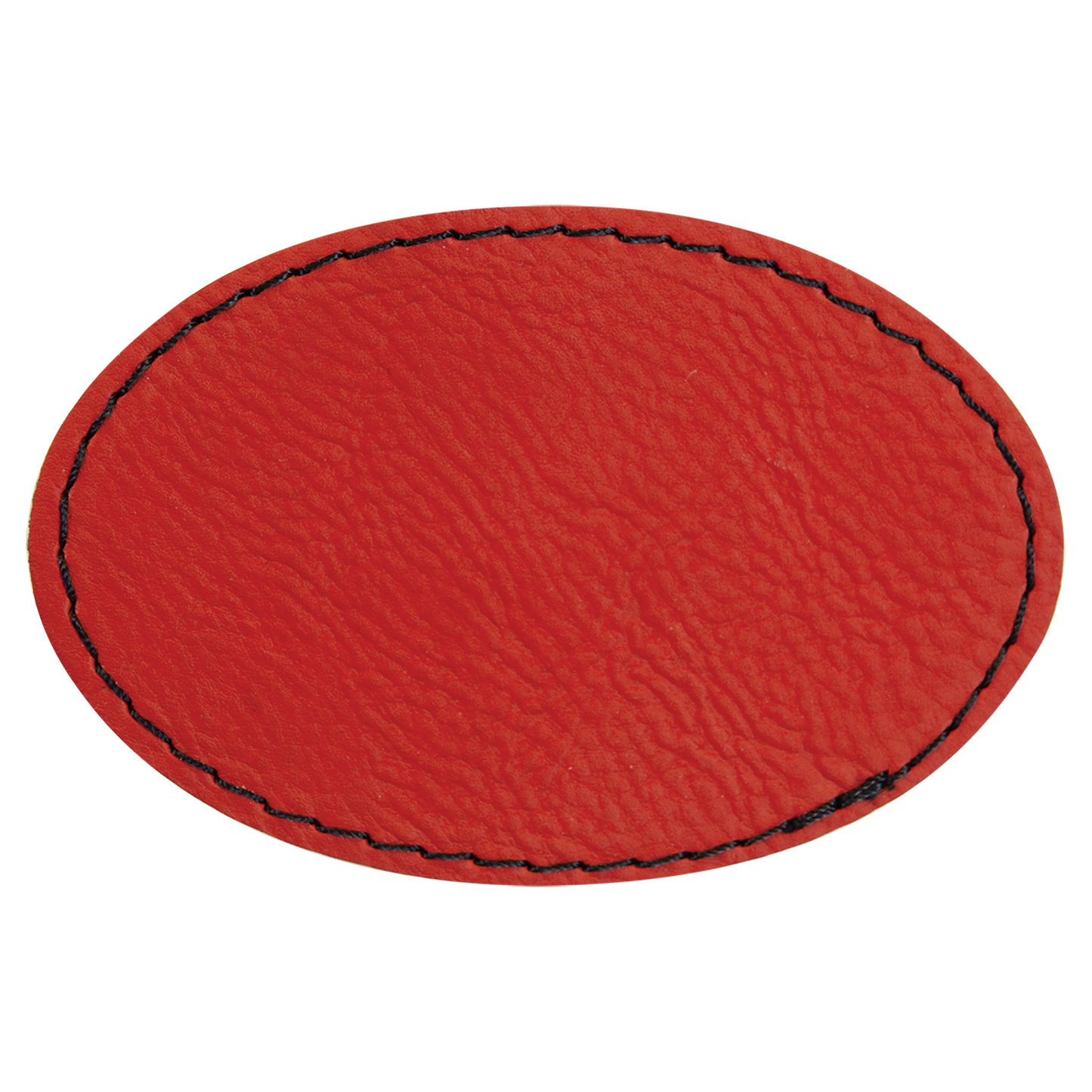 3"x2" Oval Leather Printed Patch