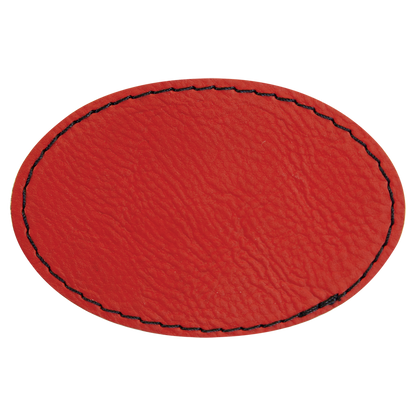 3"x2" Oval Leather Printed Patch