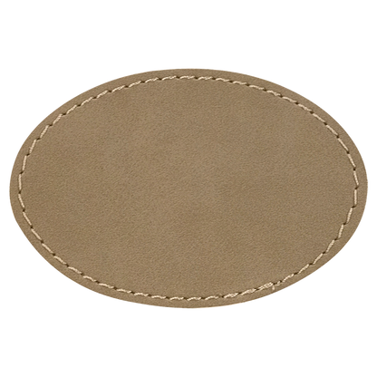 3.5"x2.5" Oval Leather Printed Patch