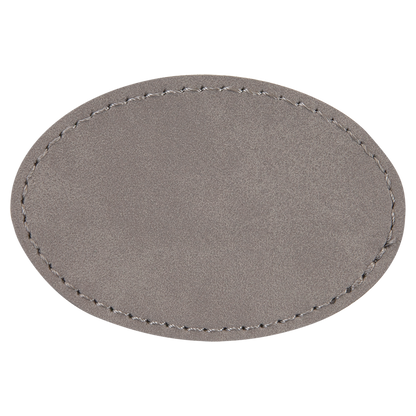 3"x2" Oval Leather Printed Patch