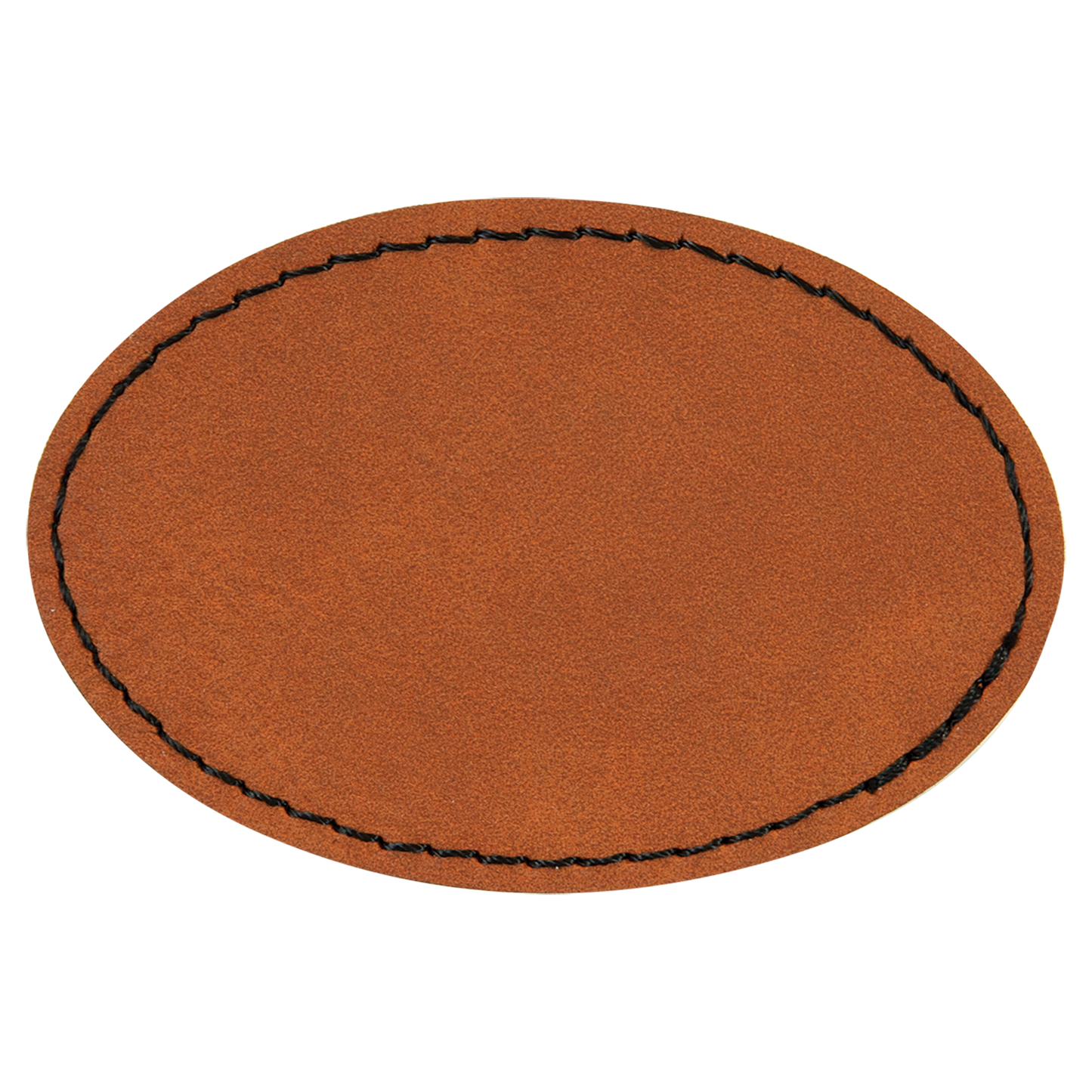 3"x2" Oval Leather Printed Patch