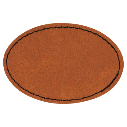 3.5"x2.5" Oval Leather Printed Patch