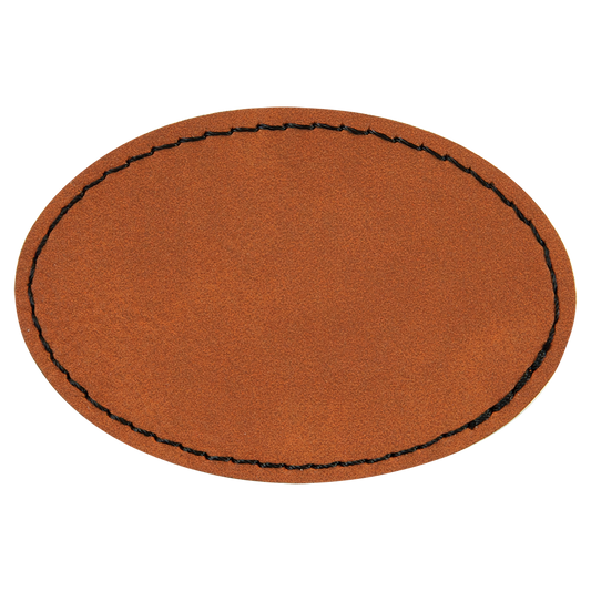 3"x2" Oval Leather Printed Patch