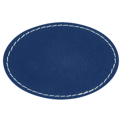 3"x2" Oval Leather Printed Patch