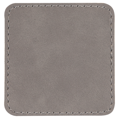 3"x3" Square Leather Printed Patch