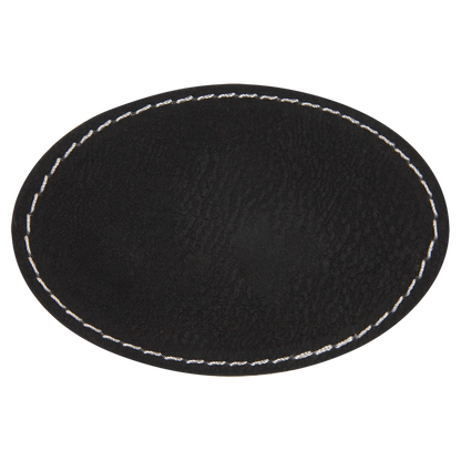 3"x2" Oval Leather Printed Patch