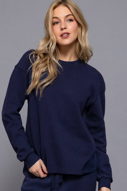 Long Sleeve Round Neck Soft Knit Top