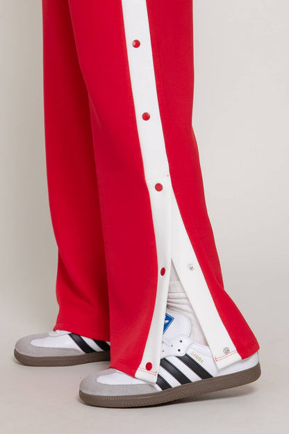 Soft Modal Scuba Side Contrasting Panels Straight Pants