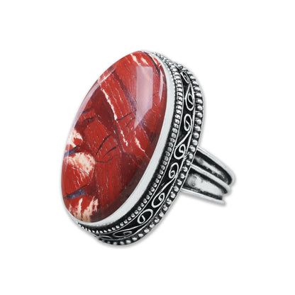 Artisanal Silver-Plated Statement Rings – Assorted Gemstones with Designer Bands (US Sizes 6–10, Non-Adjustable)