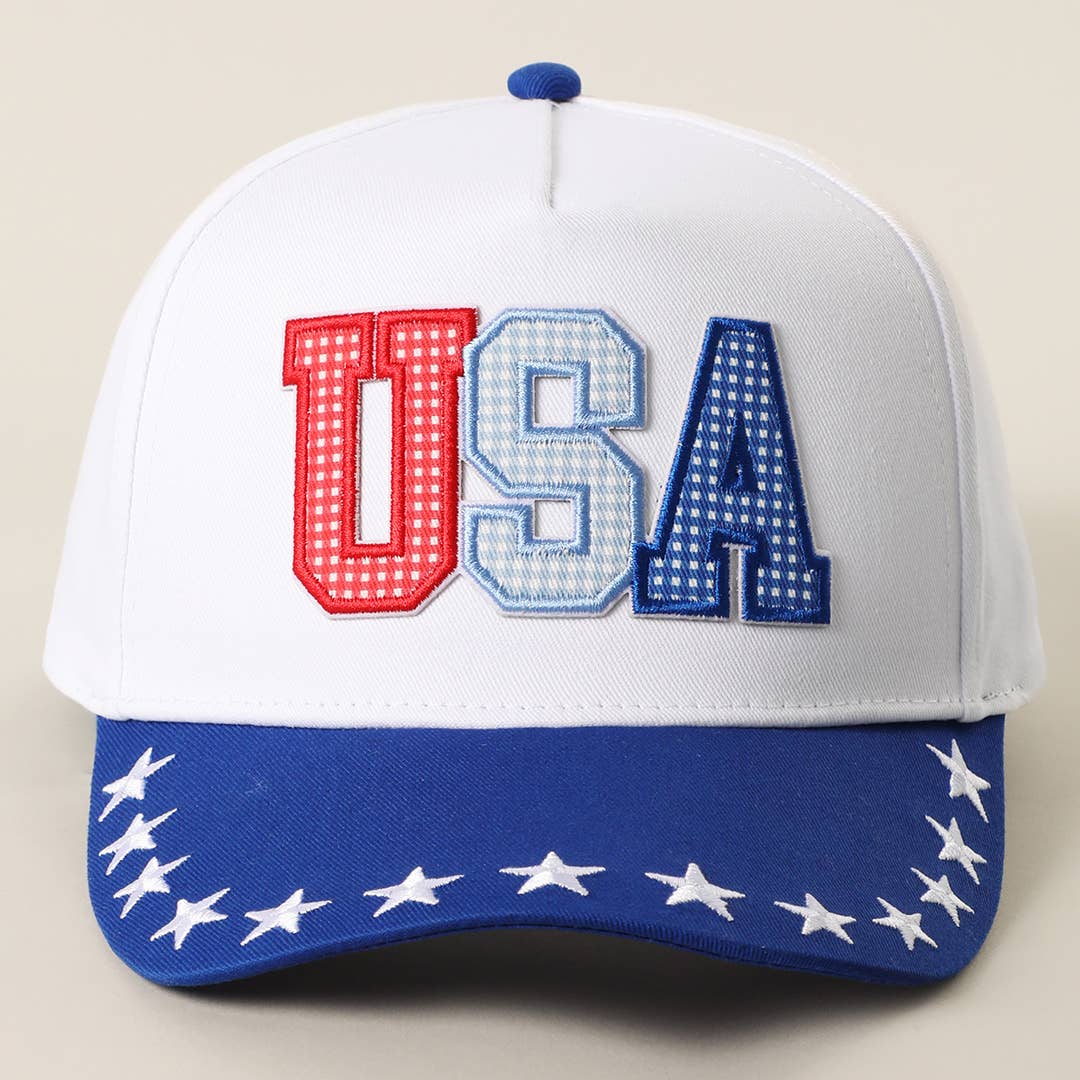 USA Letter Patch Star Brim Trucker Baseball Cap